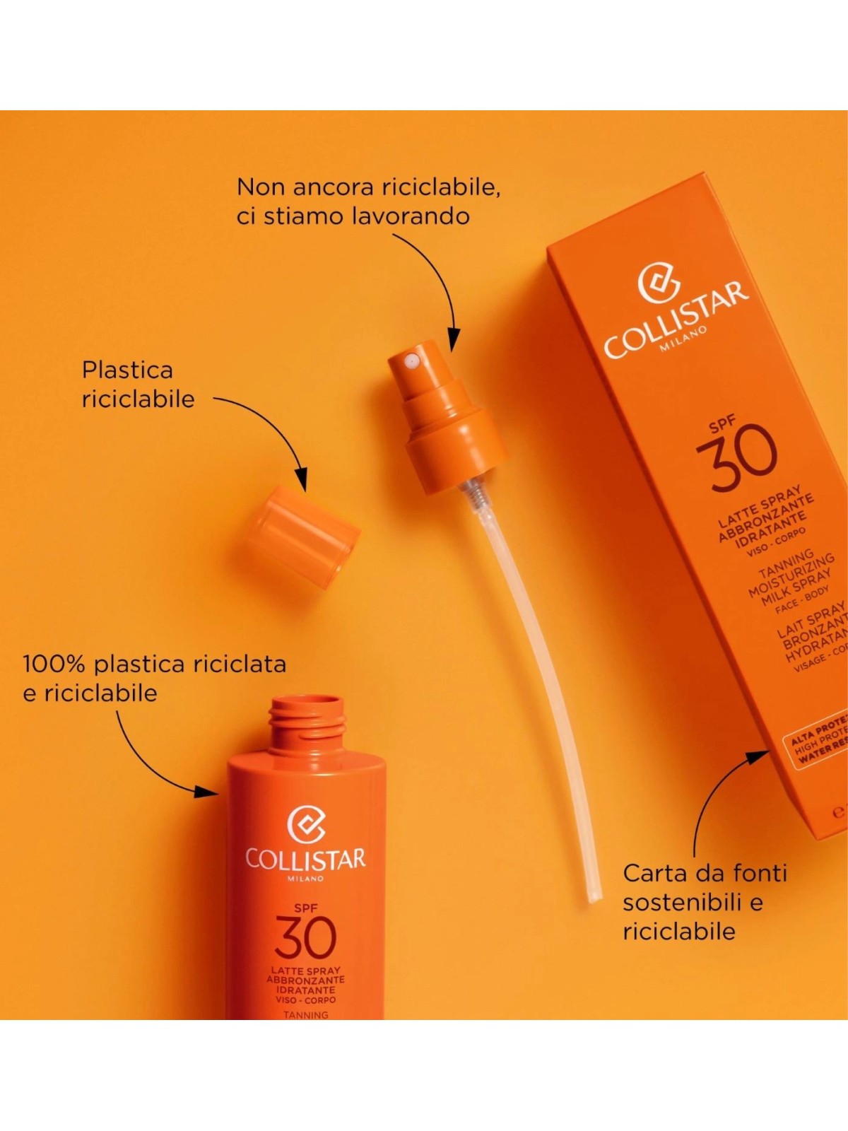 Collistar Moisturizing Tanning Milk Spray Face Body SPF30 [category] DB Cosmetica